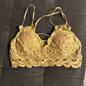 Free People Lace Bralette in Golden Yellow